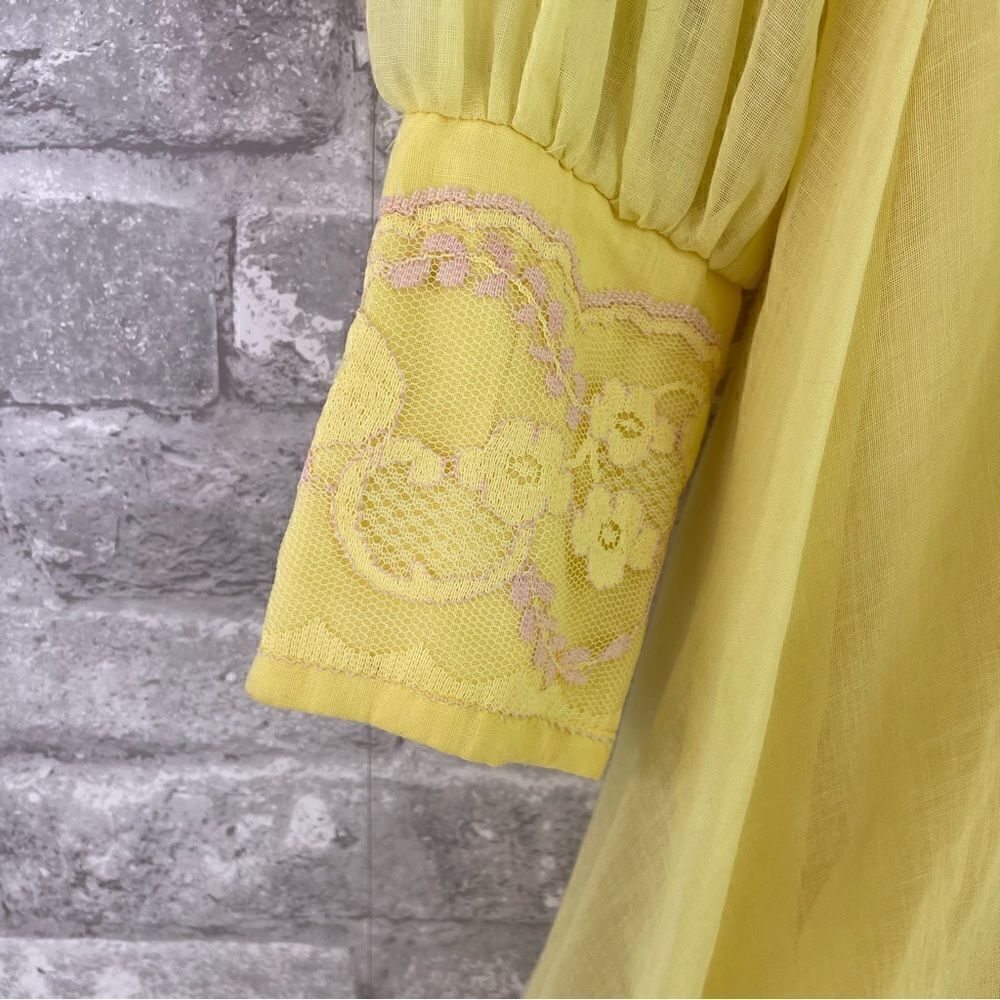 Vintage 1970s Pastel Yellow Maxi Dress - Picture 6 of 15
